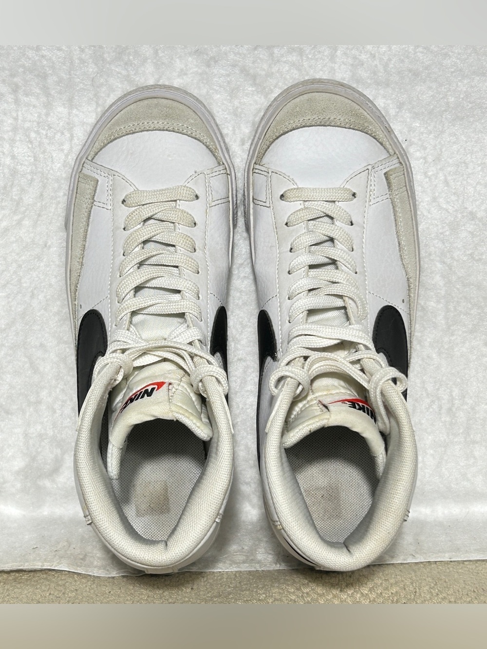 Nike Youth White GS Blazer Mid'77 Vintage Leather/Suede Sneakers Shoes SZ 6Y - Picture 6 of 14